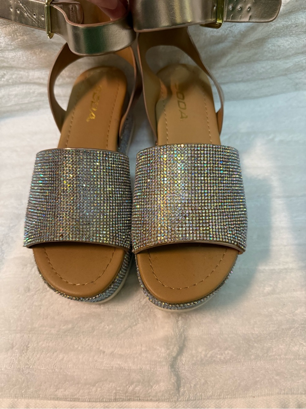 Platform sparkle sandals